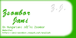 zsombor jani business card